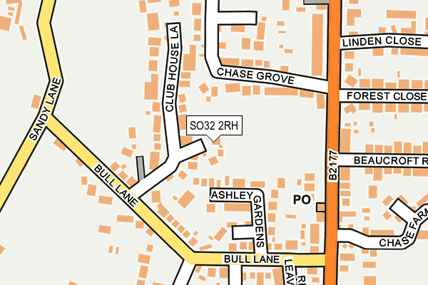 SO32 2RH map - OS OpenMap – Local (Ordnance Survey)