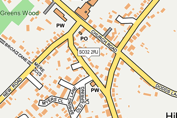 SO32 2RJ map - OS OpenMap – Local (Ordnance Survey)