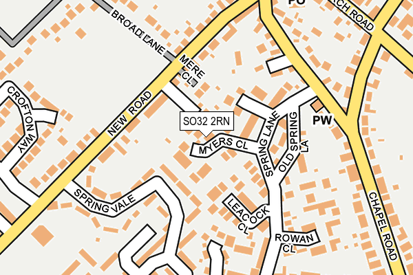 SO32 2RN map - OS OpenMap – Local (Ordnance Survey)