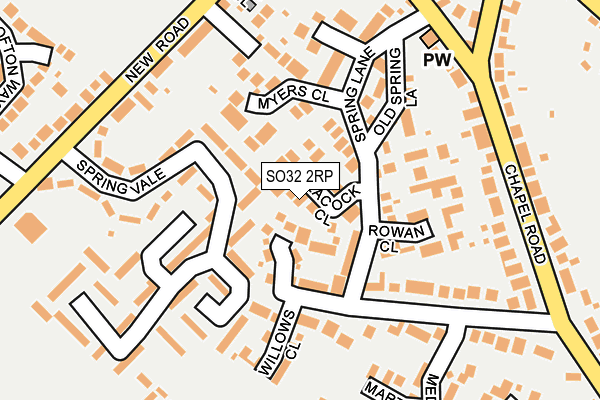 SO32 2RP map - OS OpenMap – Local (Ordnance Survey)