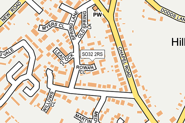 SO32 2RS map - OS OpenMap – Local (Ordnance Survey)