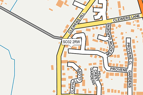 SO32 2RW map - OS OpenMap – Local (Ordnance Survey)