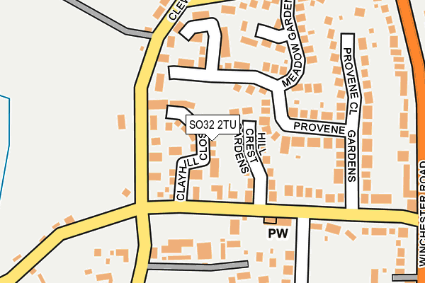 SO32 2TU map - OS OpenMap – Local (Ordnance Survey)