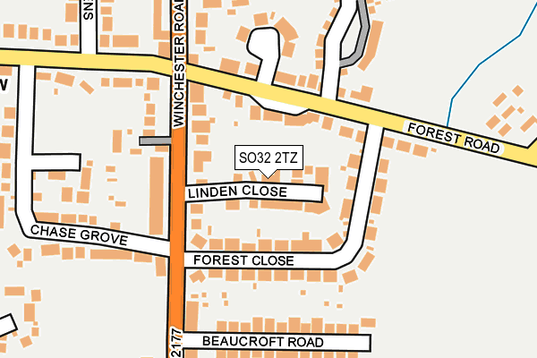 SO32 2TZ map - OS OpenMap – Local (Ordnance Survey)