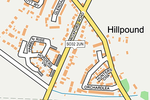 SO32 2UN map - OS OpenMap – Local (Ordnance Survey)