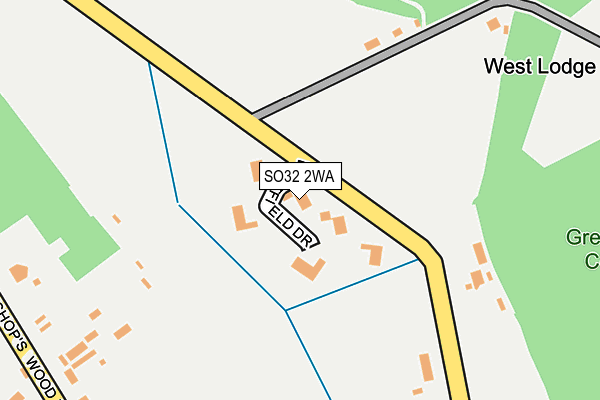 SO32 2WA map - OS OpenMap – Local (Ordnance Survey)
