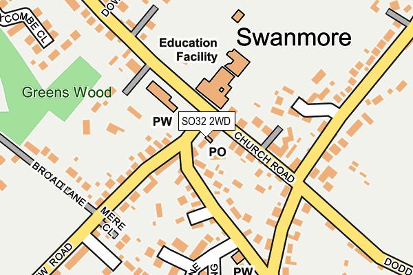 SO32 2WD map - OS OpenMap – Local (Ordnance Survey)