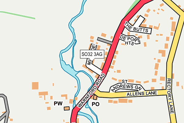 SO32 3AG map - OS OpenMap – Local (Ordnance Survey)