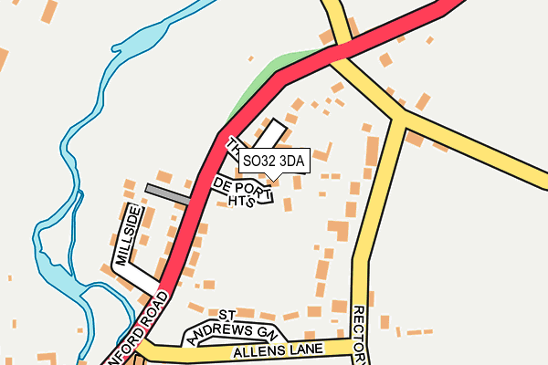 SO32 3DA map - OS OpenMap – Local (Ordnance Survey)