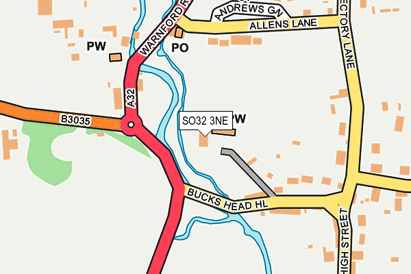 SO32 3NE map - OS OpenMap – Local (Ordnance Survey)