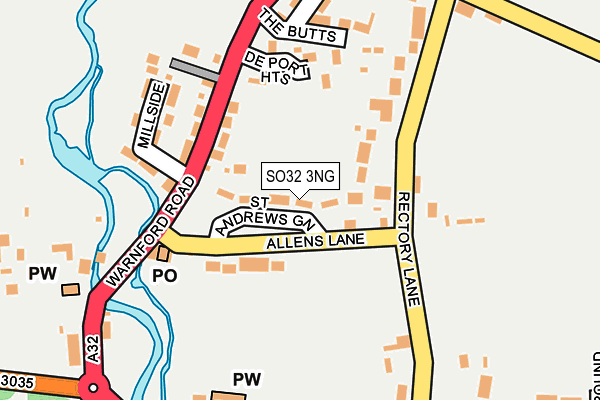 SO32 3NG map - OS OpenMap – Local (Ordnance Survey)