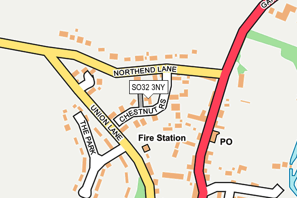 SO32 3NY map - OS OpenMap – Local (Ordnance Survey)