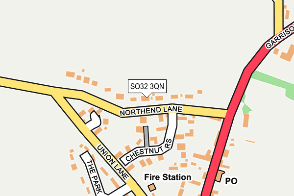 SO32 3QN map - OS OpenMap – Local (Ordnance Survey)