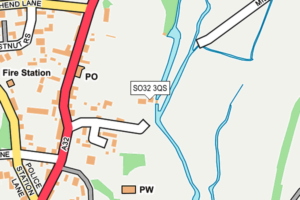 SO32 3QS map - OS OpenMap – Local (Ordnance Survey)