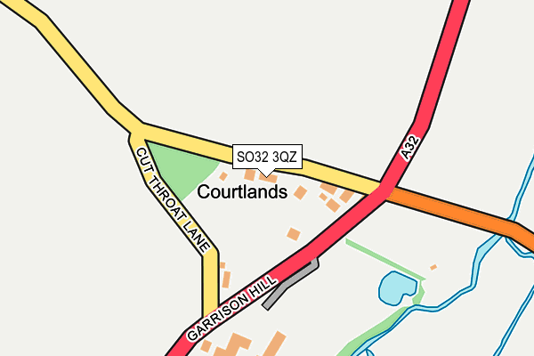 SO32 3QZ map - OS OpenMap – Local (Ordnance Survey)