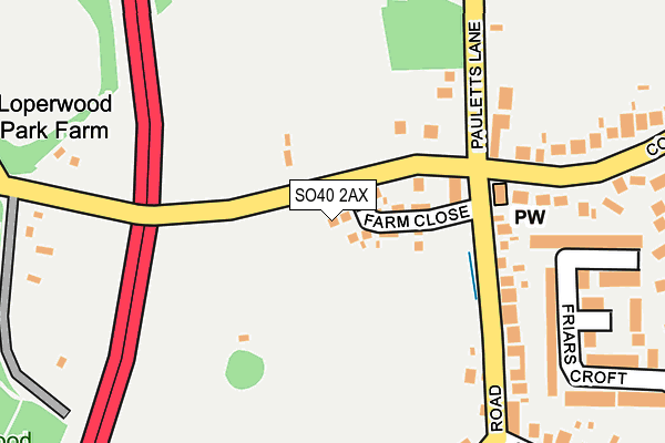 SO40 2AX map - OS OpenMap – Local (Ordnance Survey)
