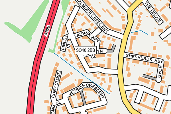 SO40 2BB map - OS OpenMap – Local (Ordnance Survey)