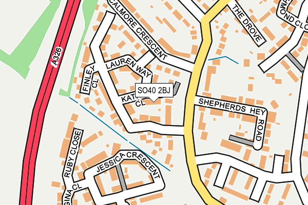 SO40 2BJ map - OS OpenMap – Local (Ordnance Survey)