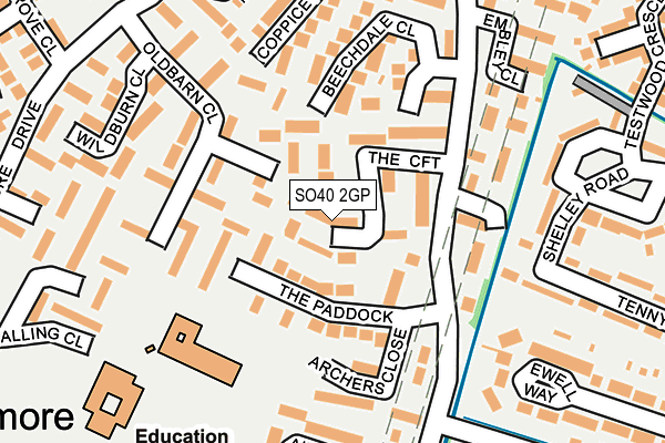 SO40 2GP map - OS OpenMap – Local (Ordnance Survey)