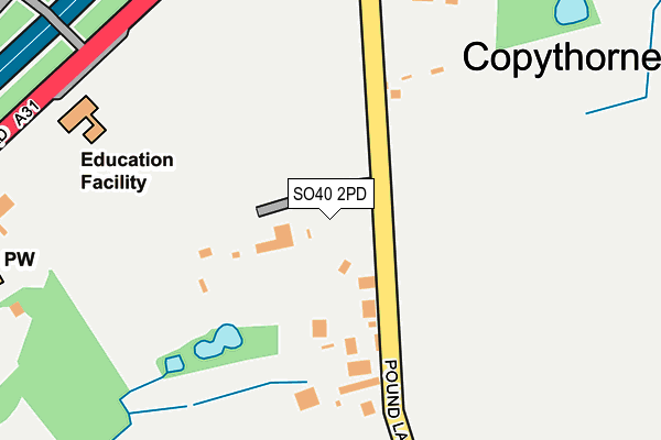 SO40 2PD map - OS OpenMap – Local (Ordnance Survey)