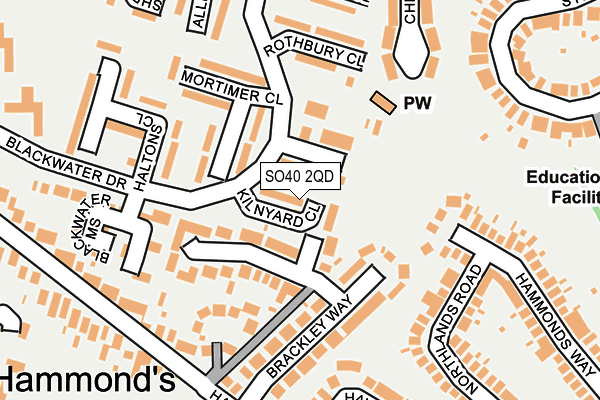 SO40 2QD map - OS OpenMap – Local (Ordnance Survey)