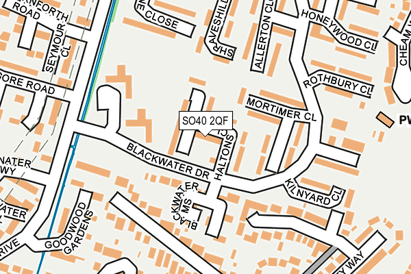 SO40 2QF map - OS OpenMap – Local (Ordnance Survey)