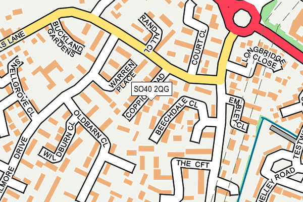 SO40 2QG map - OS OpenMap – Local (Ordnance Survey)