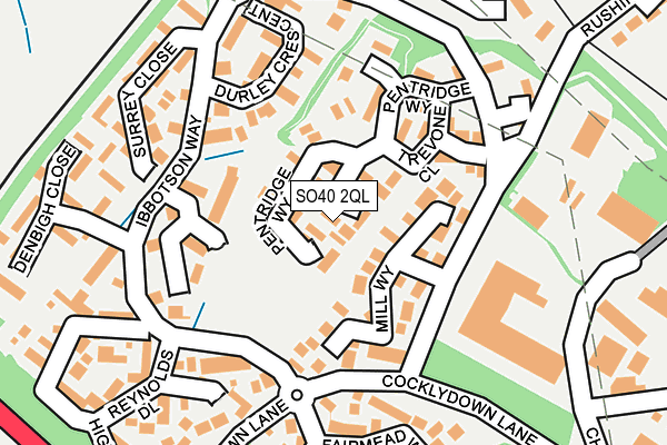 SO40 2QL map - OS OpenMap – Local (Ordnance Survey)