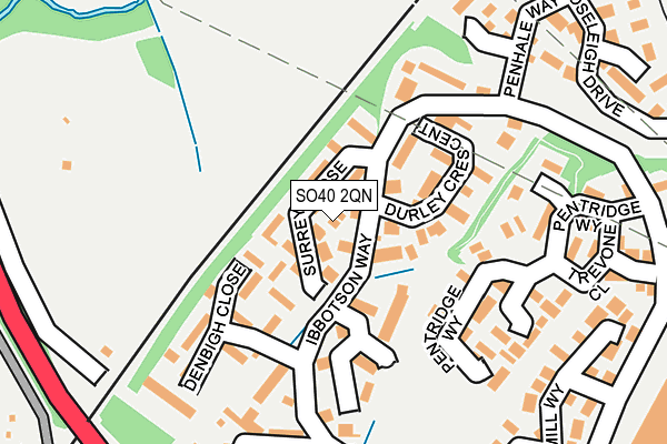 SO40 2QN map - OS OpenMap – Local (Ordnance Survey)