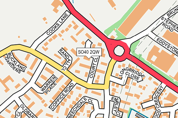 SO40 2QW map - OS OpenMap – Local (Ordnance Survey)