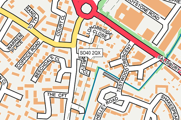 SO40 2QX map - OS OpenMap – Local (Ordnance Survey)