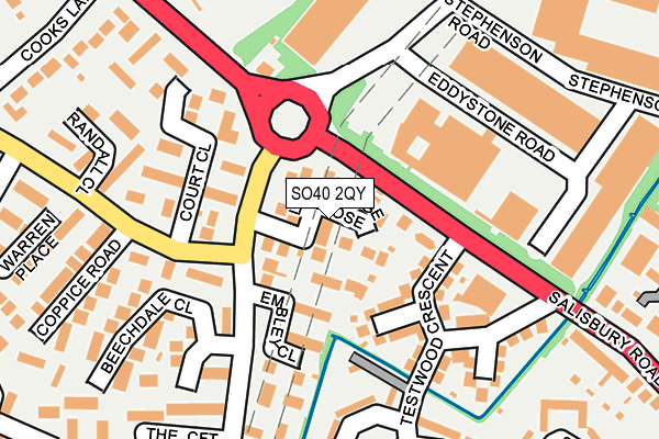 SO40 2QY map - OS OpenMap – Local (Ordnance Survey)