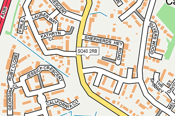SO40 2RB map - OS OpenMap – Local (Ordnance Survey)