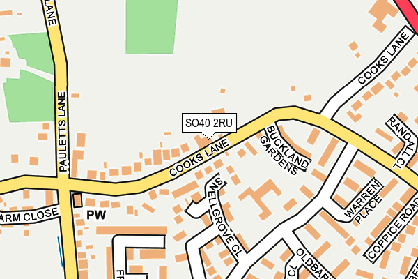 SO40 2RU map - OS OpenMap – Local (Ordnance Survey)