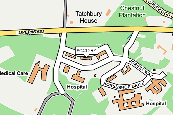 SO40 2RZ map - OS OpenMap – Local (Ordnance Survey)