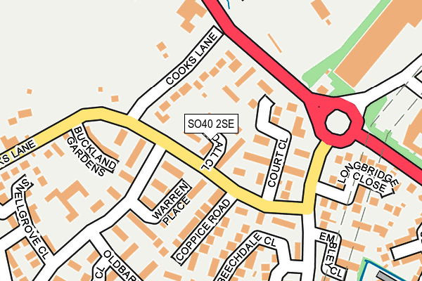 SO40 2SE map - OS OpenMap – Local (Ordnance Survey)