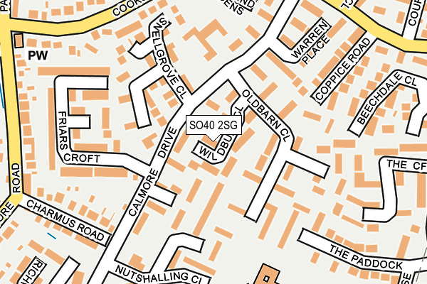 SO40 2SG map - OS OpenMap – Local (Ordnance Survey)