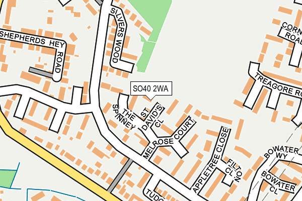 SO40 2WA map - OS OpenMap – Local (Ordnance Survey)