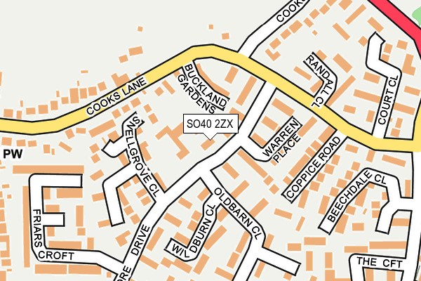SO40 2ZX map - OS OpenMap – Local (Ordnance Survey)