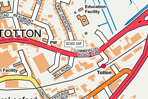 SO40 3AF map - OS OpenMap – Local (Ordnance Survey)