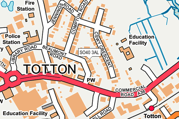 SO40 3AL map - OS OpenMap – Local (Ordnance Survey)