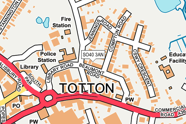 SO40 3AN map - OS OpenMap – Local (Ordnance Survey)