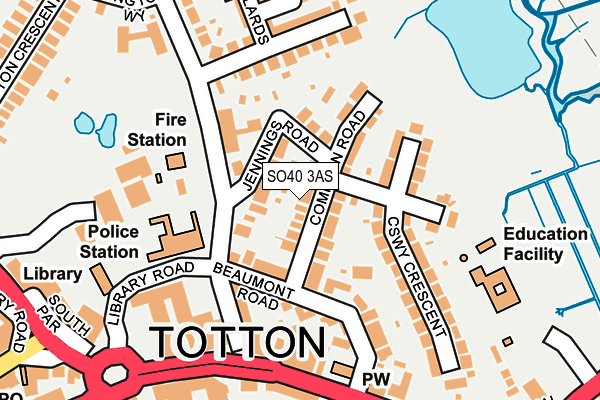 SO40 3AS map - OS OpenMap – Local (Ordnance Survey)