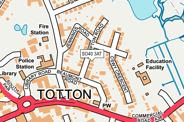 SO40 3AT map - OS OpenMap – Local (Ordnance Survey)