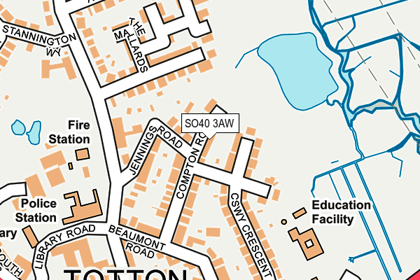 SO40 3AW map - OS OpenMap – Local (Ordnance Survey)