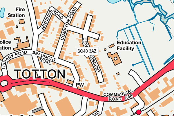 SO40 3AZ map - OS OpenMap – Local (Ordnance Survey)