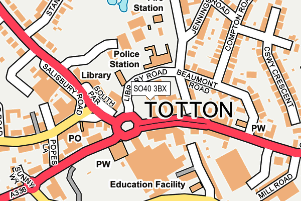 SO40 3BX map - OS OpenMap – Local (Ordnance Survey)