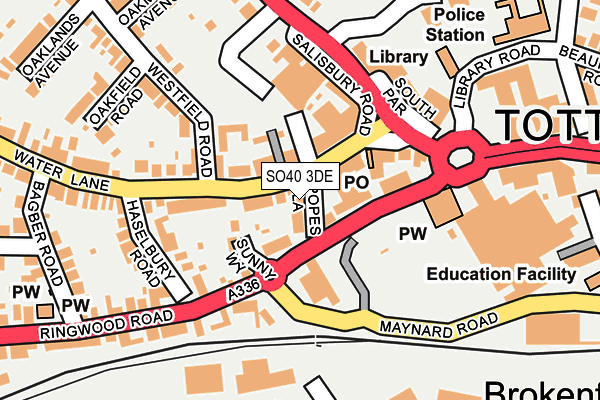 SO40 3DE map - OS OpenMap – Local (Ordnance Survey)