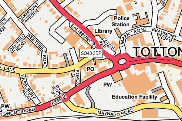 SO40 3DF map - OS OpenMap – Local (Ordnance Survey)