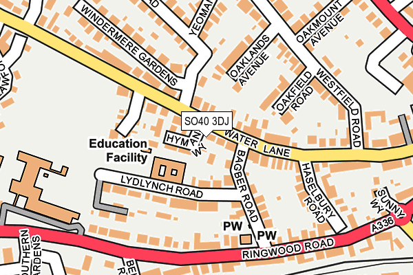 SO40 3DJ map - OS OpenMap – Local (Ordnance Survey)